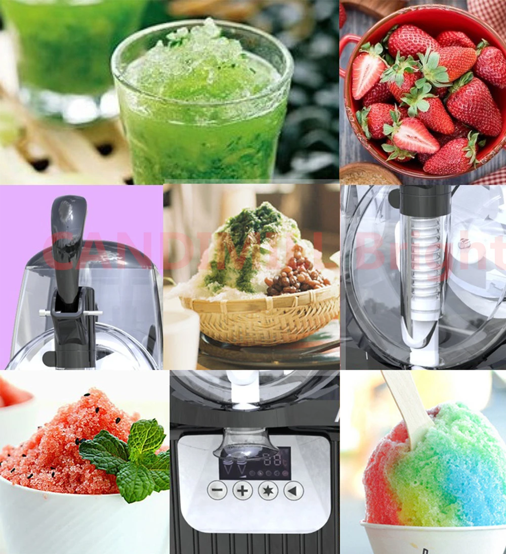 110V/220V Double Tank Slush Machine Frozen Drink Machine 300W Snow Melting Smoothies Granita Slushy