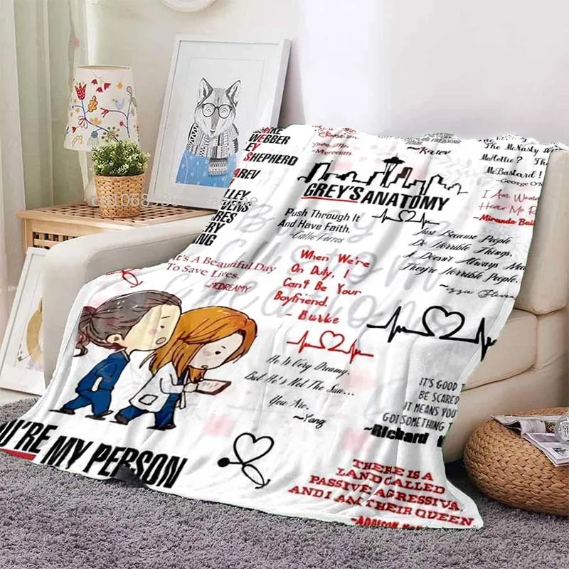 Sei La Mia Persona Coperta Di Anatomia Del Grigio Coperta Di Flanella Di Lusso Morbida Del Fumetto Coperta Leggera E Calda Della Sedia Del Divano Del 