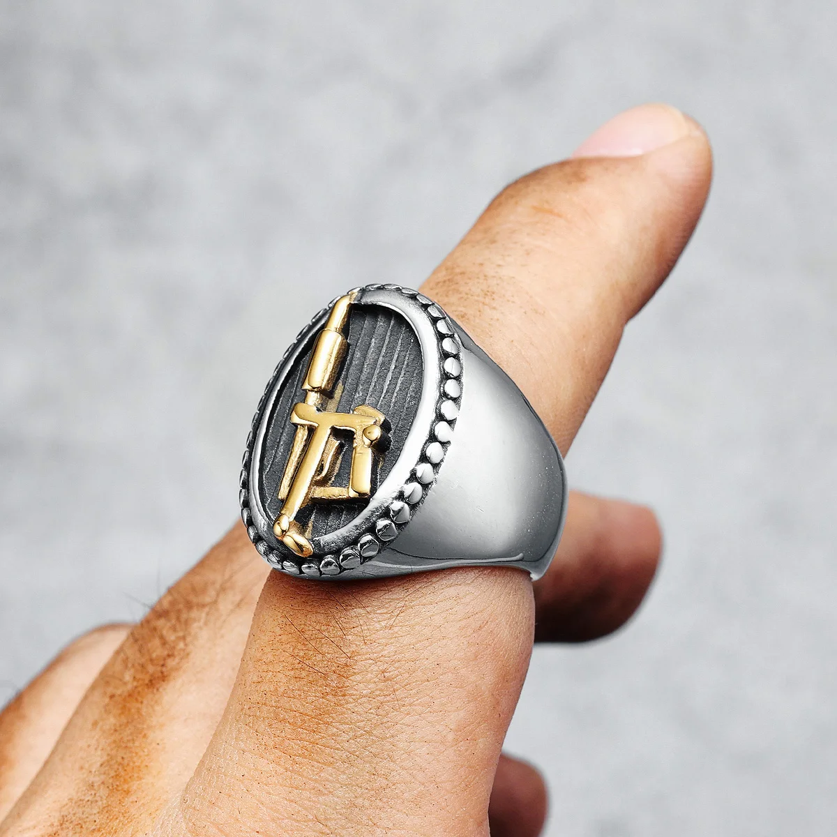 Tattoo Machine Men Rings 316L Stainless Steel Street Barbershop Tattoo Artist Rap Rock Party for Friend Couple Jewelry Best Gift 3