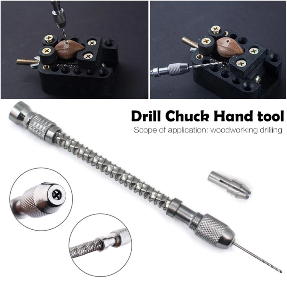 Semi-Automatic Mini Manual Hand Drill Aluminum Spiral Hand Manual Push  Chuck Twsit Micro Drill Bit 0.3-2mm Wood Model Manual - AliExpress