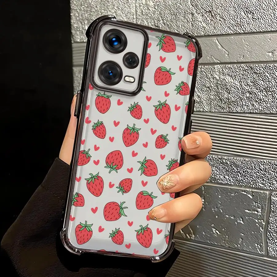 Cartoon Strawberry Pattern Soft Phone Case Cover