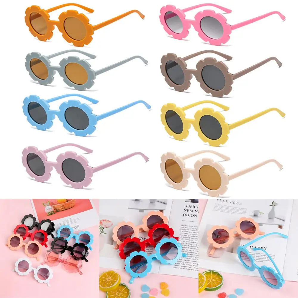 2023 Vintage Kids Sunglasses Child Sun Glasses Round Flower Baby Children UV400 Sport Sunglasses Girls Boys Fashion_voghion.com