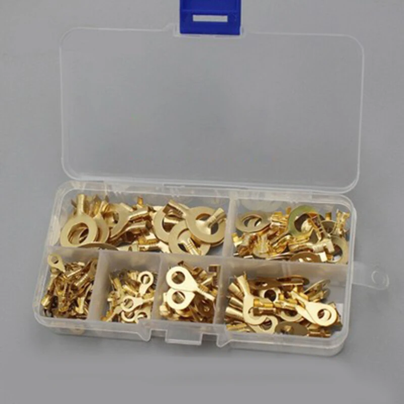 Gold Insulated Copper Ring Crimping Terminal Wire Connector Electrical Kit Waterproof Round Grounding Lug wire connectors