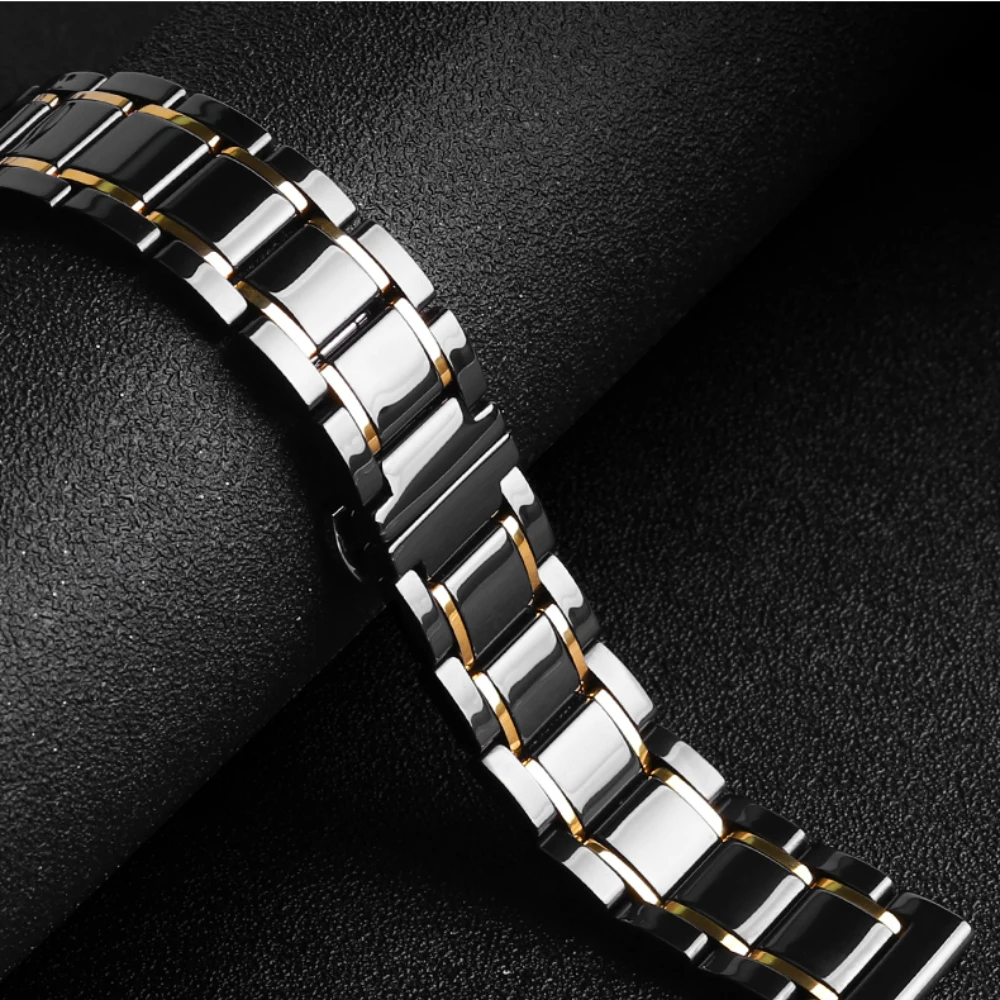 Ceramic Strap for Apple Watch Band 49mm 45mm 41mm 44mm 40mm 42mm Stainless Steel Metal Butterfly Buckle for iWatch Ultra 87654SE