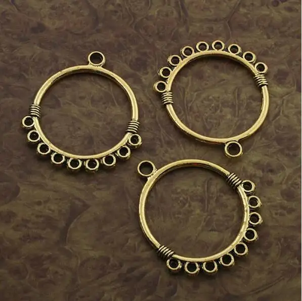 

10pcs 32.5*29mm dark gold round charm connectors X0257
