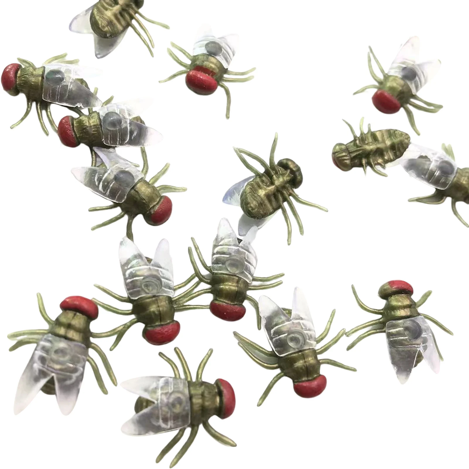 Halloween Fake Flies Prank Set, 100 Pcs Realistic Plastic Flies