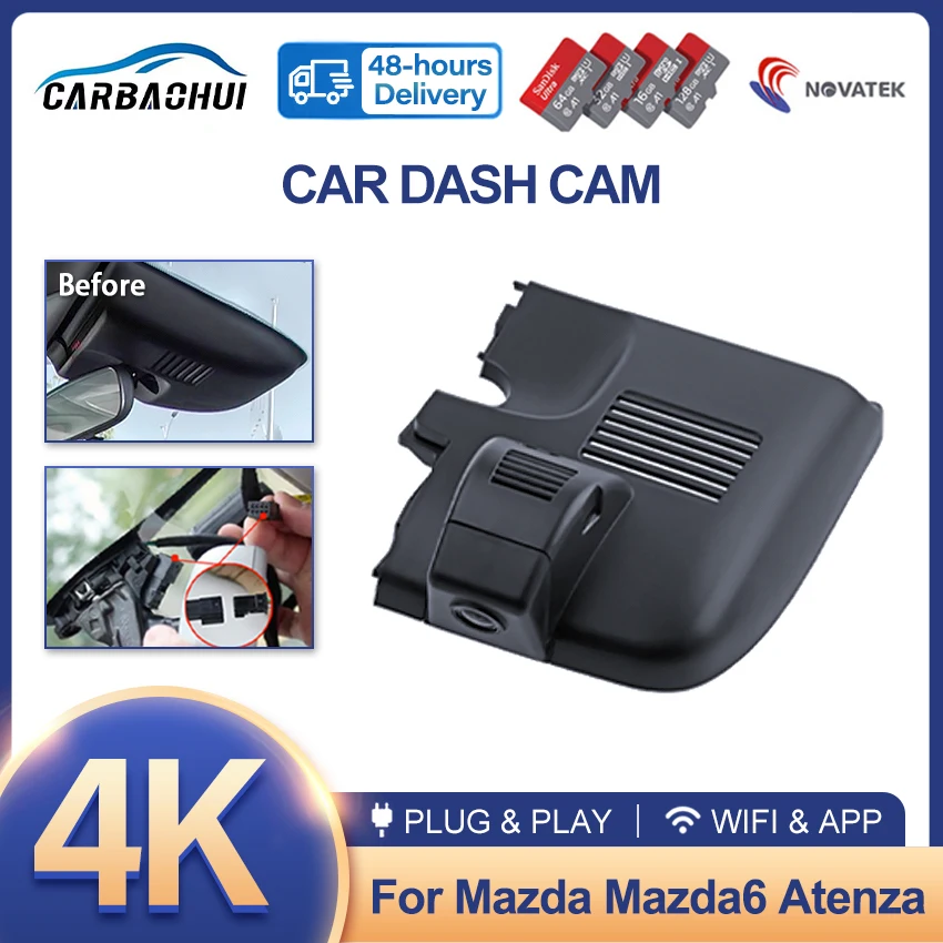 4K UHD Plug and Play 2160P Car DVR Wifi Video Recorder Dash Cam Camera HD  Night Vision For Mazda Mazda6 Atenza,Wireless DashCam - AliExpress