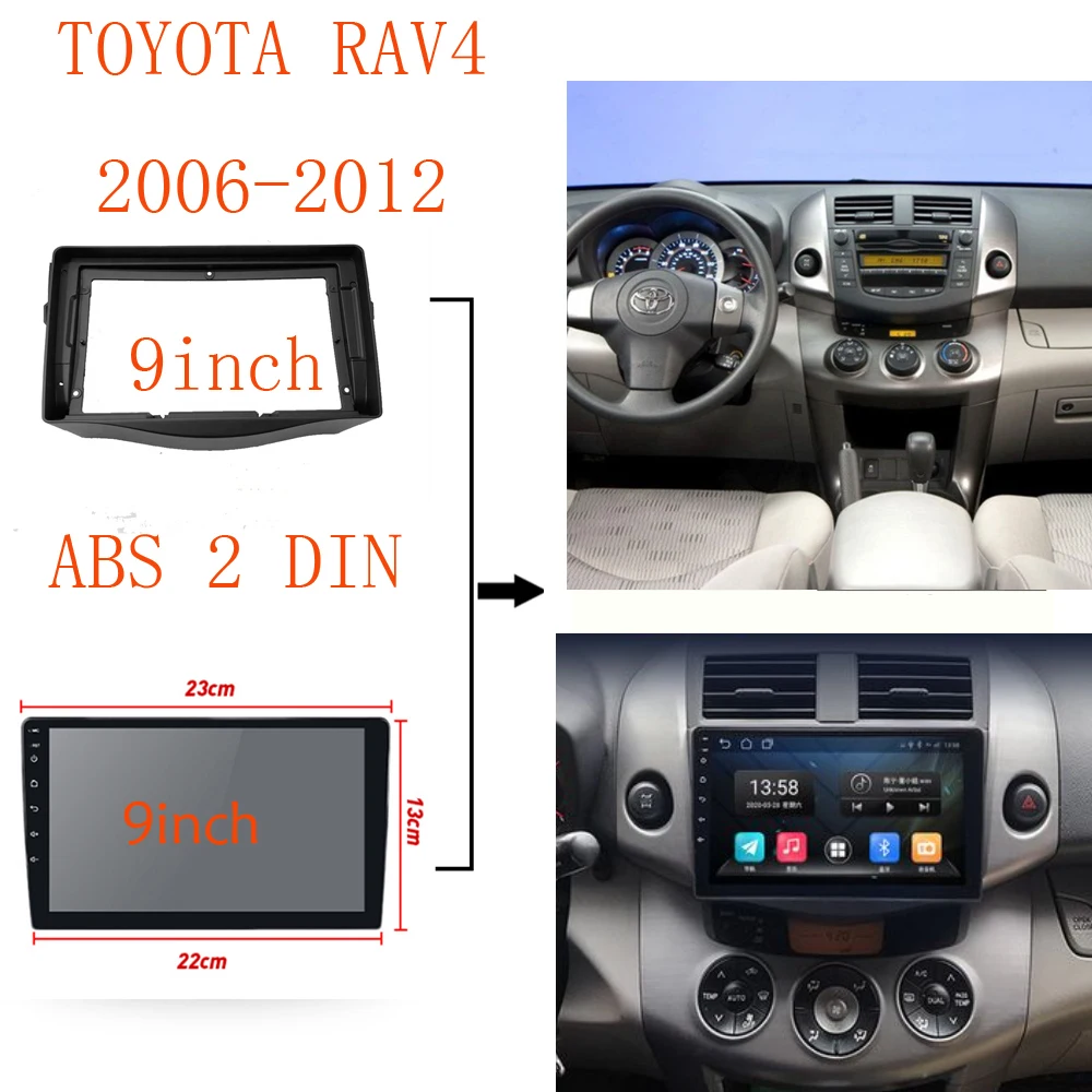 Dynalink DNL-0612R Double DIN Installation Dash Kit for Toyota RAV4 2006-12