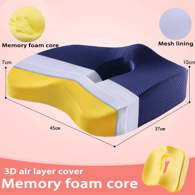 outdoor seat cushions Memory Foam Seat Cushion Orthopedic Pillow Coccyx Office Chair Cushion Car Seat Pillow Wheelchair Massage Vertebrae Seat Pad chaise lounge cushions Cushions