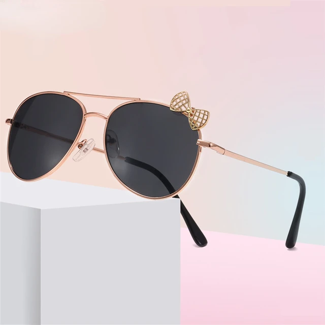 Kids Sunglasses Metal Frame Bow Children Sun Glasses Fashion Gilrs Outdoor Goggles Party Eyewear Cute Style Eyeglasses New 2