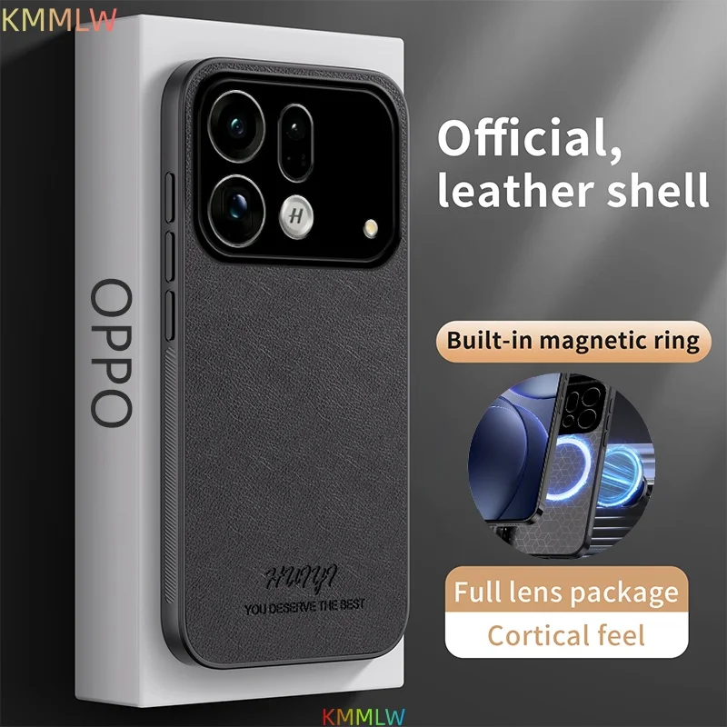 Premium Soft PU Leather Magnet Protective Back Cover Case - Elegant Design Phone Shell