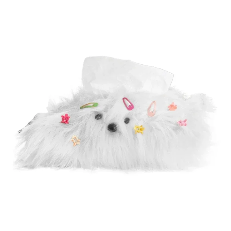 Fun Cartoon Tissue Box Paper Holder Cover for Home Decor Plush Dog Tissue Box Paper Container Living Room 3