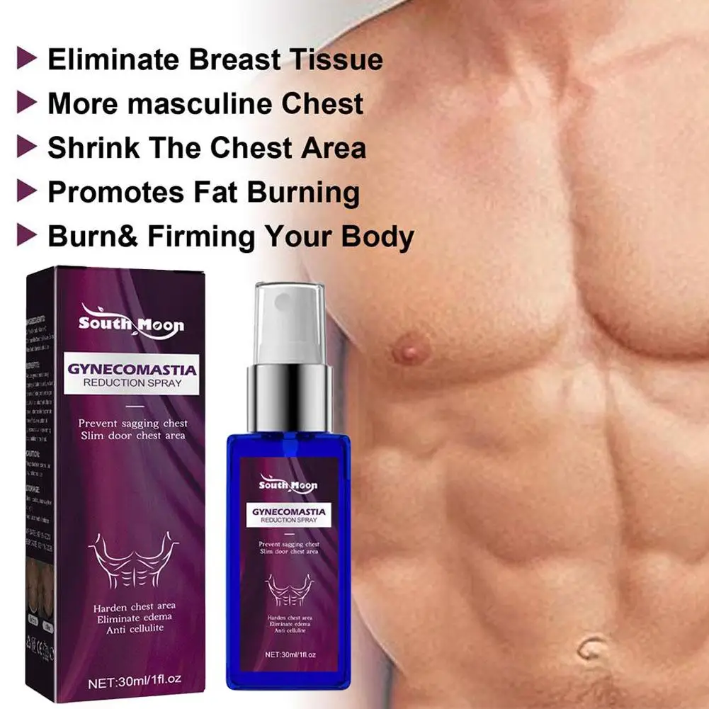 Gynecomastia Cellulite Reduction Spray 30ml Instant Muscle Accelerating Hardening Sprayer For Men Chest Fat Tight Chest