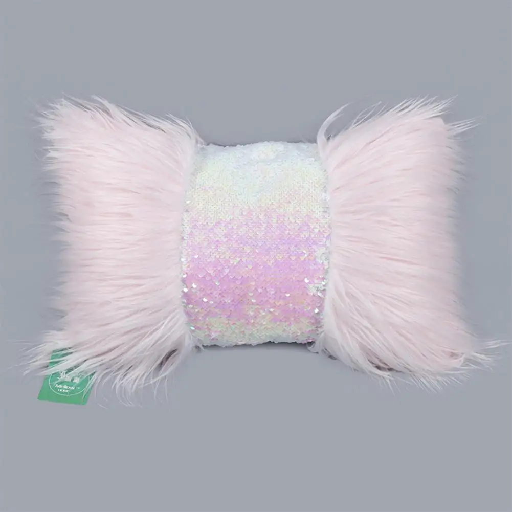 

Plush Pillowcase Luxurious Sequin Long Plush Throw Pillow Cover Elegant Decorative Case for Room Couch Bed for Christmas New