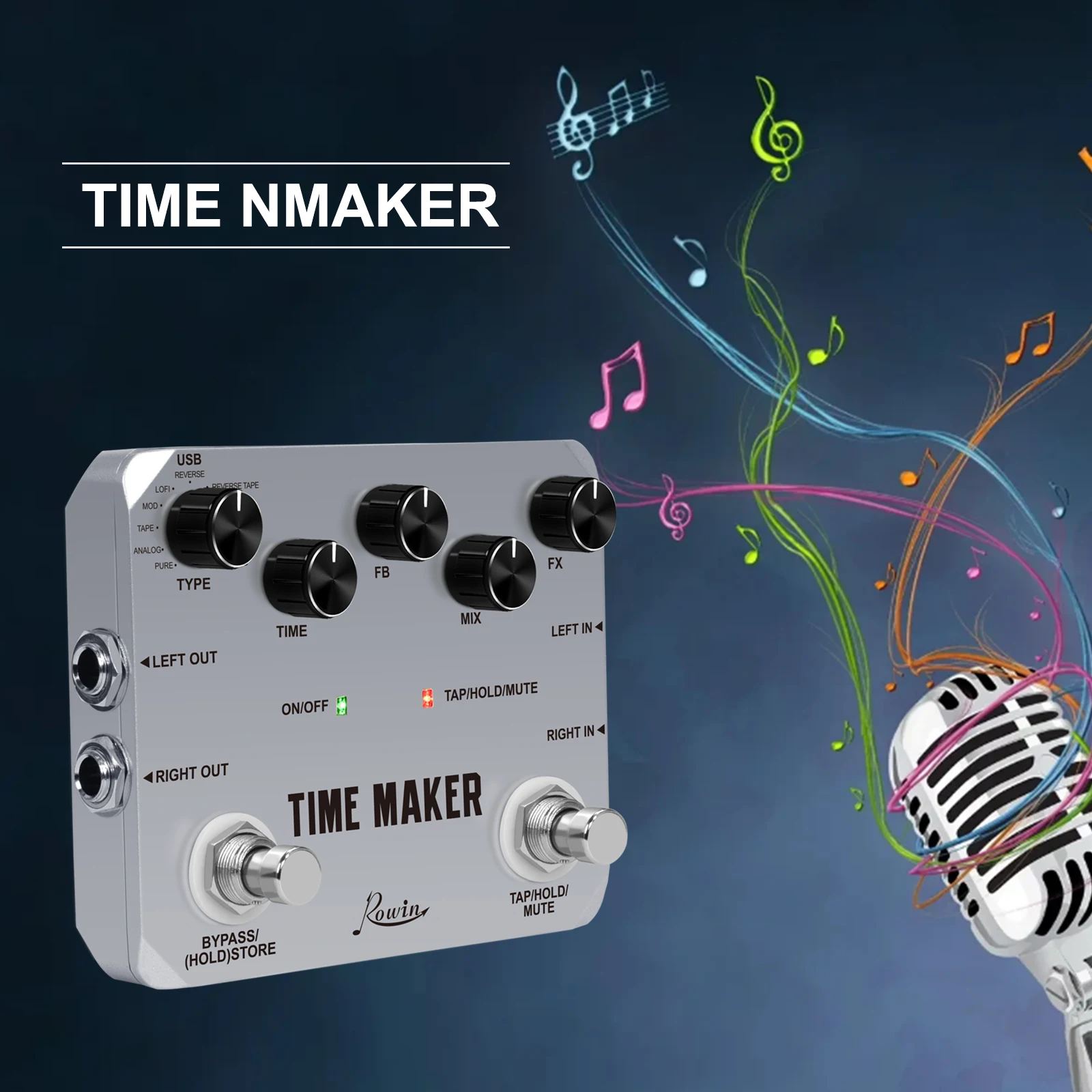 Rowin LTD-02 Guitar Time Maker Pedal Ultra Delay Effect