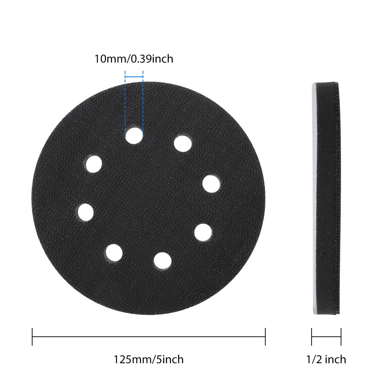 2 szt./zestaw tarcza polerska 5 cali 8 otworów z haczykiem i pętelką miękka gąbka podkładki sprężynujące na tarcza szlifierska 125mm szlifierka oscylacyjna podkładki
