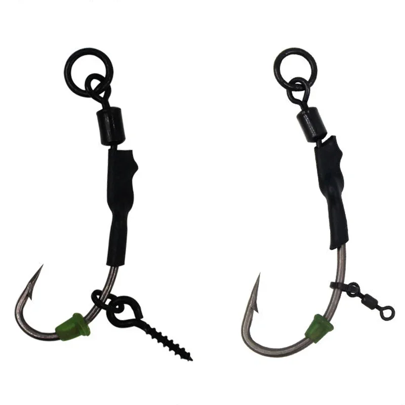 Kit Ronnie Rig 4 pièces pour carpe - Combinaison hameçon flottant avec bille appât