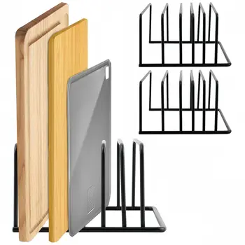 5-Tier Kitchen Cutting Board Rack, Carbon Steel Cutting Board Rack, Kitchen Pot Lid Storage Rack - Kitchen Organizer And Storage