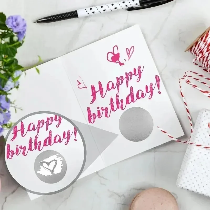 Round Scratch-Off Stickers for DIY Projects and Party Decor