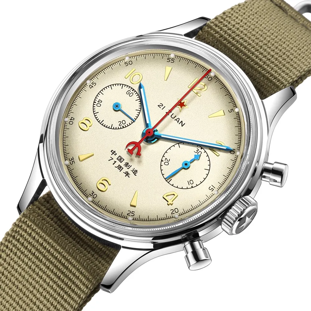Fashion 40mm 38mm Seagull 1963 Men Chronograph Watches Sapphire Mechanical ST1901 Movement Military Pilot Mens Gooseneck Watch