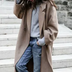 2021 europeu e americano casual cor sólida quente dupla face tweed jaqueta casacos e jaquetas feminino lã & misturas inverno