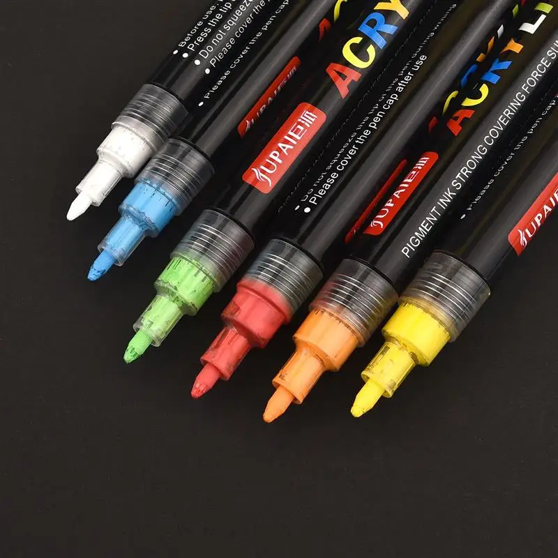 19 Colors Design Art Marker Acrylic Paint Brush Pen Rock Painting Stone Ceramic Glas Wood Canvas DIY Graffiti Drawing Supplie