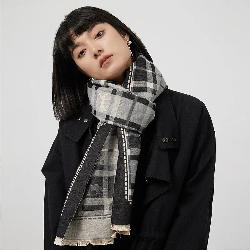 

Женская кашемировая шаль с рисунком лошади, толстый зимний теплый платок, роскошный платок, новинка 2022