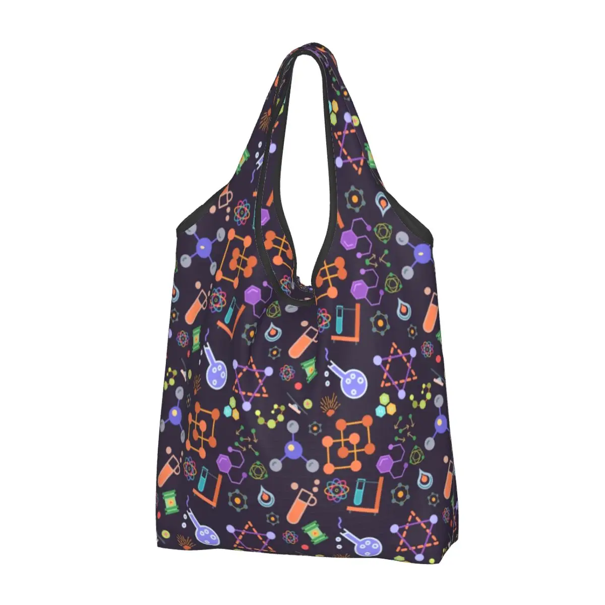 

Large Reusable Chemistry Science Pattern Grocery Bags Recycle Foldable Shopping Tote Bag Washable Lightweight