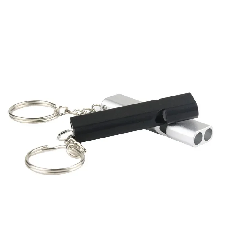 Survival Whistle Metal Whistle Dual Frequency Survival Whistle Flat Metal Whistle for Outdoor Hiking Climbing Emergence Cheerleading Souvenirs