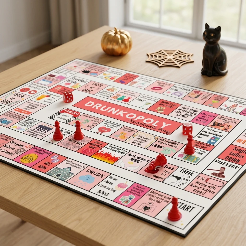 Ultimate Party Board Game Set - Includes Game Sheet, Dice & Pawns for Engaging Family & Friends Fun