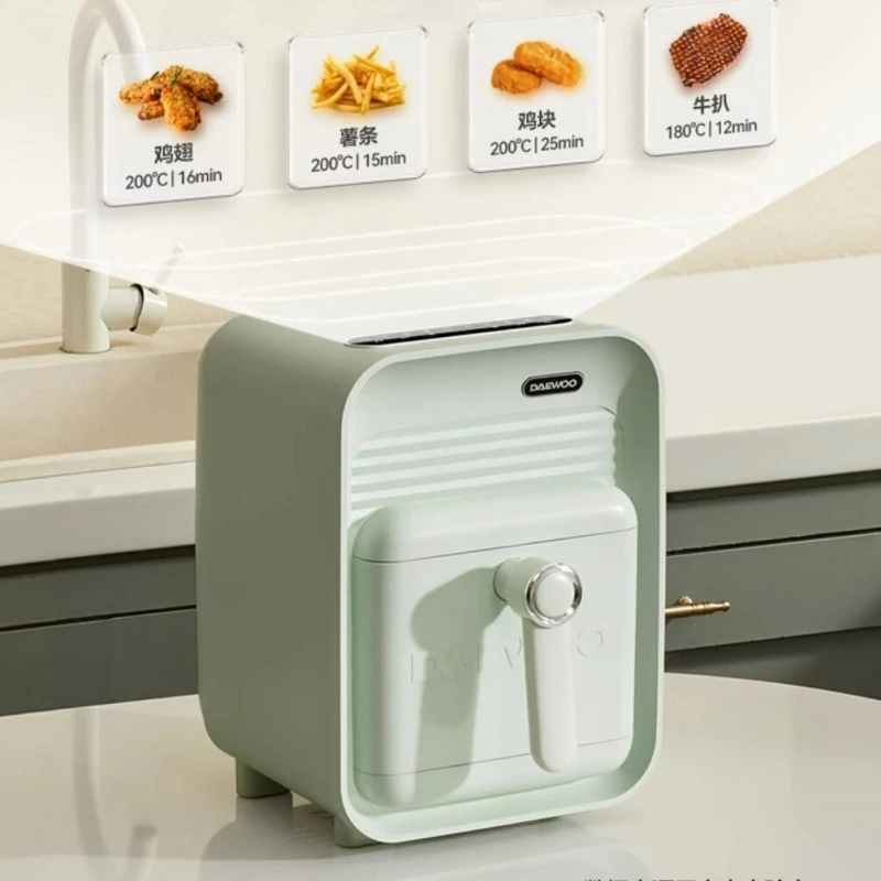 DAEWOO 220V Air Fryer Household 5L Non-stick Inner Multifunctional Smart Electric Fryer 1400W Oil-free Automatic Fryer 2