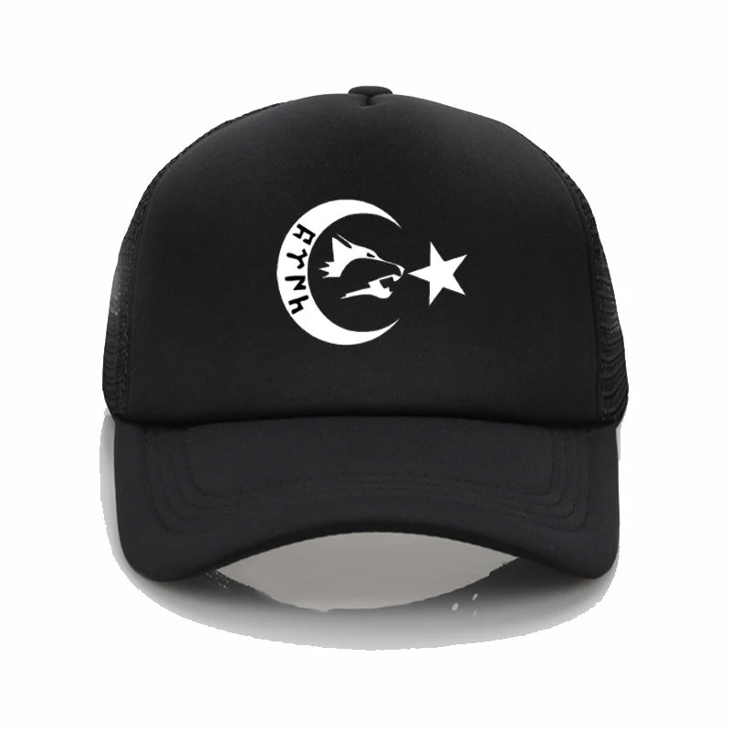 

Funny Fashion hats Moon Star Flag Wolf Gokturk in Turkish Baseball Cap Summer Men women adjustable sunshade Dad hat