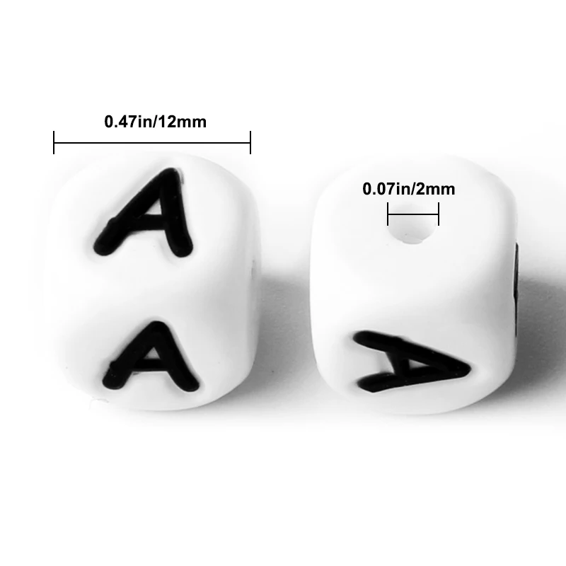 Set of 10 Silicone Alphabet Beads for Personalized Jewelry - BPA Free