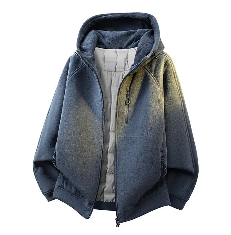 Übergroße, lässige, warme, weiße Entendaunenjacke mit Kapuze, Winter, einfarbig, winddicht, Puffermantel, gepolsterte Parkas für den Außenbereich – Detail 12