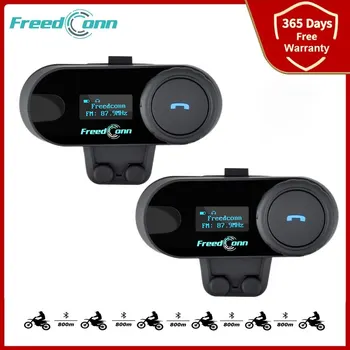 Freedconn T Com SC 블루투스 오토바이 인터콤 헬멧 헤드셋, 무선 통신 인터폰, BT 5.0 음악 공유, 10 명의 라이더
