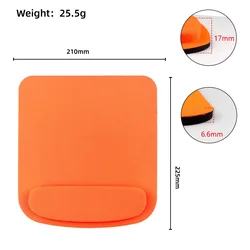 Ergonomic Wrist Support Mouse Pad - Solid Color, Comfortable Office Accessory (Orange)