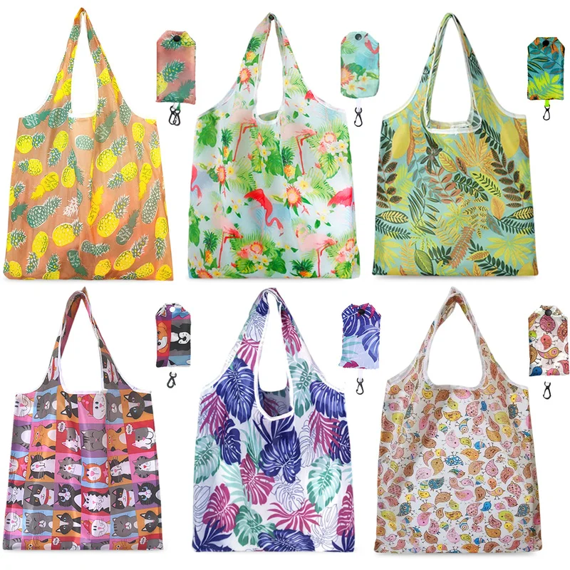 Foldable Reusable Lightweight Nylon Eco-Friendly Shopping Tote