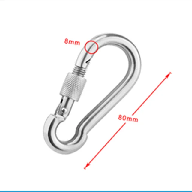 Multifunctional 304 Stainless Steel Spring Snap Carabiner