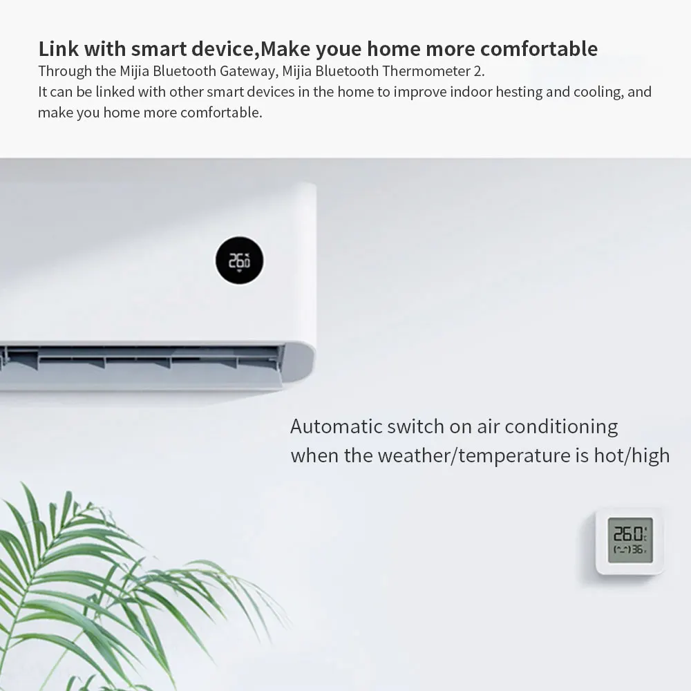 Xiaomi Mijia Temperature Humidity Sensor Bluetooth Thermometer 2 Digital Hygrometer Works With MiHome Smart Home With Battery temperature humidity meter smart temperature sensor smart thermometer