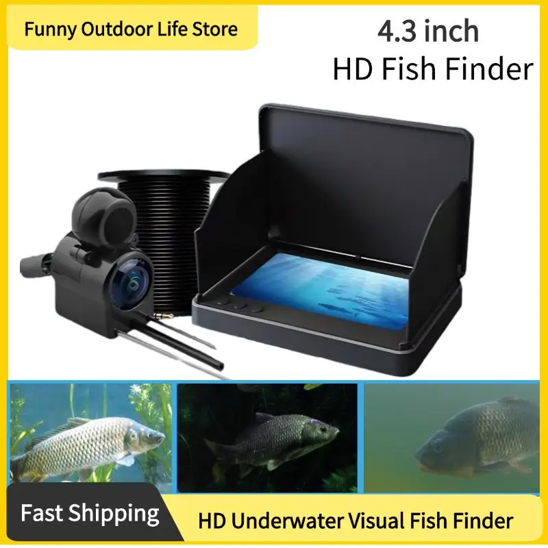 Détecteur de poissons sous-marin portable 1080p avec écran 4.3" et vision nocturne HD