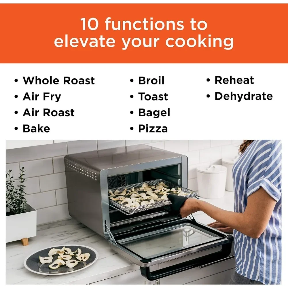 DT201 Foodi 10-in-1 XL Pro Air Fry Digital Countertop Convection Toaster Oven with Dehydrate and Reheat,