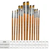 12pcs Premium Angular Paint Brushes - High-Quality Nylon Hair Angled Watercolor Brushes for Acrylic Watercolor Gouache Painting 2