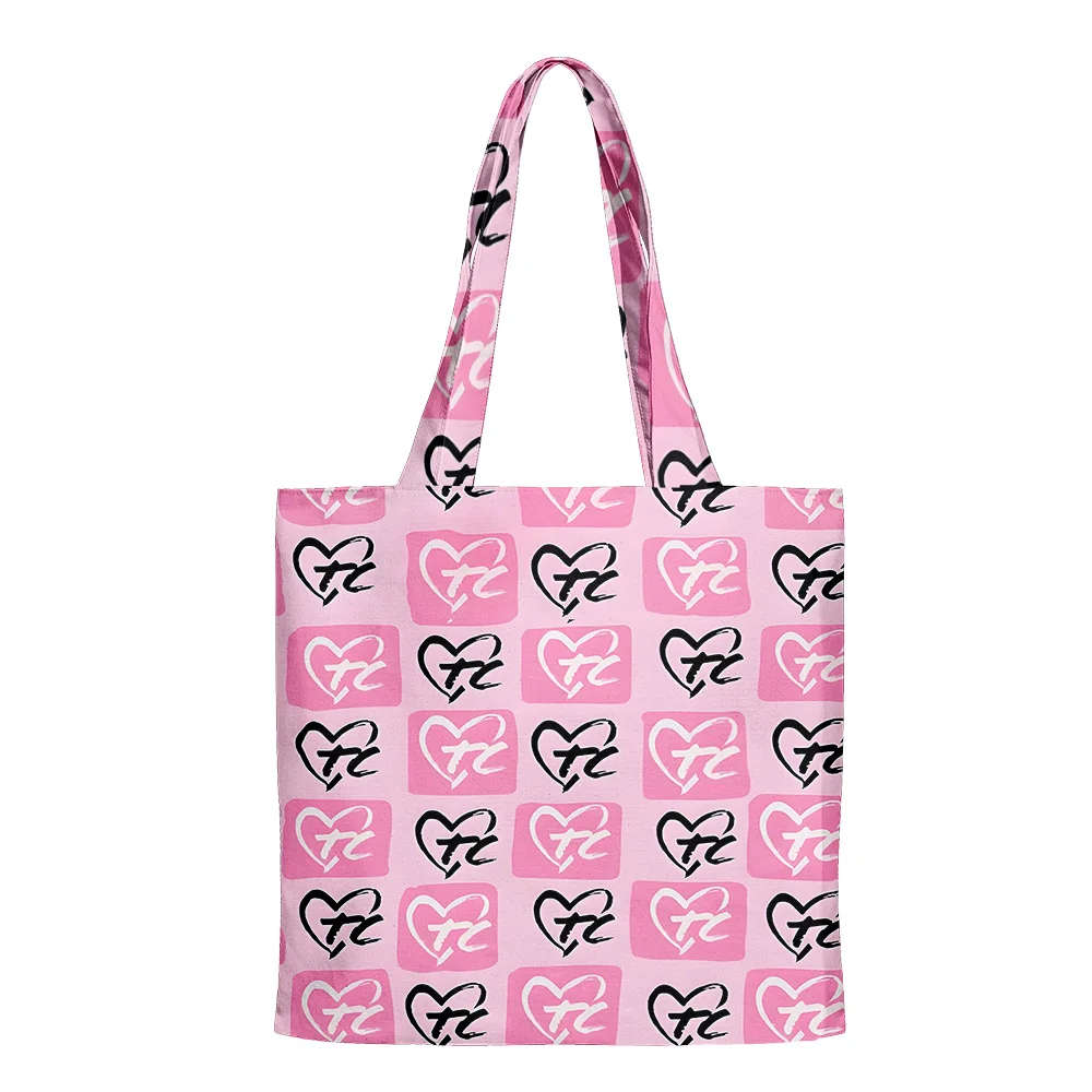 

Triple Charm Merch Hip Hop Handbags Cloth Canvas Tote Bag Print Shopping Bags Reusable Shoulder Shopper Bags Casual Pacakge