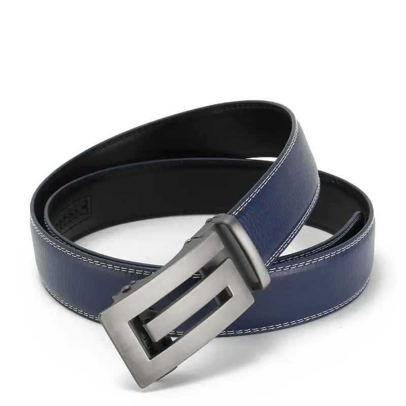 Belts Men Automatic Buckle Design Genuine Leather Belt For Men Luxury Leather Men's High Quality Male belt 110-130cm