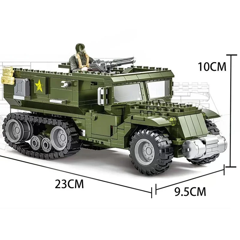Xiang Jun Armored Vehicle Building Blos Heavy Du Off-Road Troop Carrier Military Tru Eonal Toys for Children
