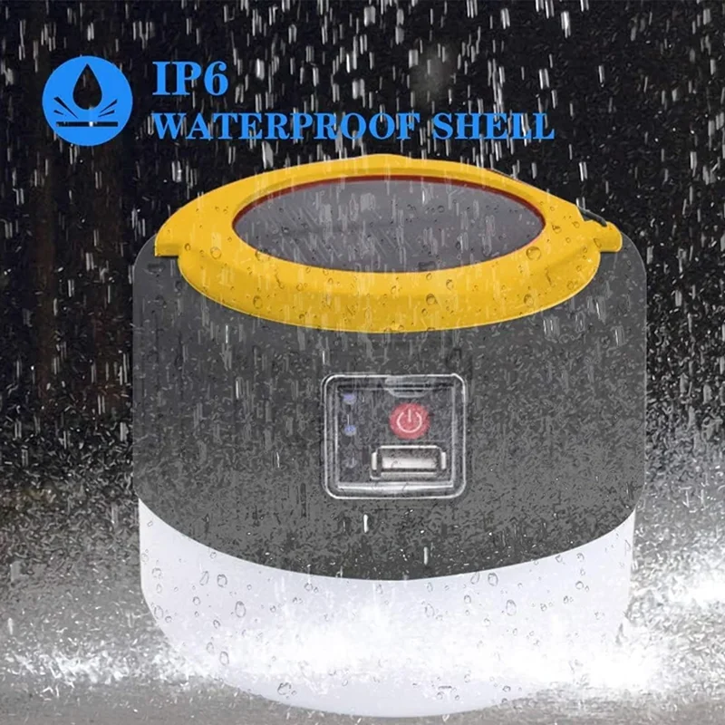 مصباح تخييم LED شمسي فاخر مقاوم للماء