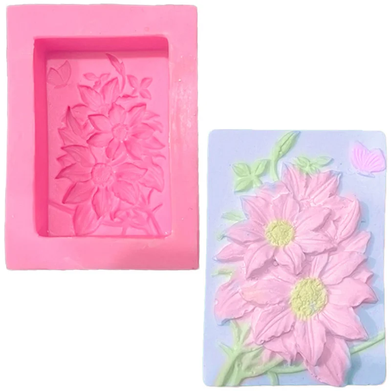 6 Holes Flower Shaped Silicone Mold Sunflower Flower Form Fondant Molds  Handmade Soap Baking Crafts Cake Mould Decoration Tools Silicone Flower  Shape Soap Molds…