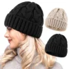 2024 Fashion Warm Knitted Hat Skullies Winter Knitted Beanies Unisex Men Women Cap Female Bonnet Foldable Ski Outdoor Hats 3