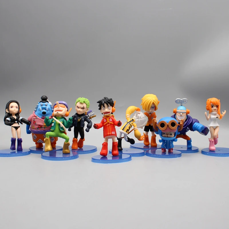 10pcs Set Luffy Sanji Roronoa Zoro Nami Chopper Figures One