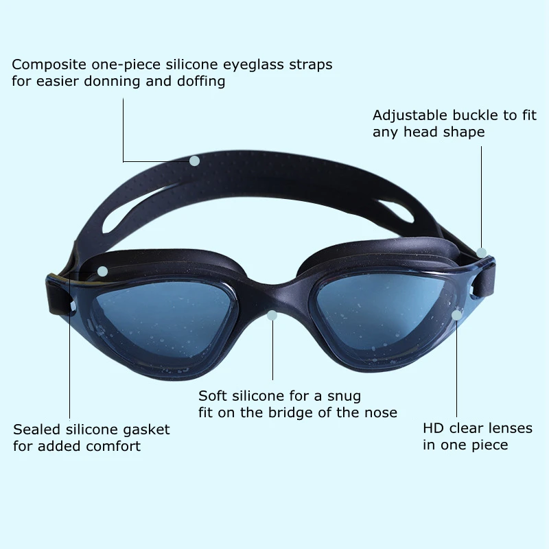 Swimming Goggles for Men Pool Glasses Adjustable Anti-fog UV Protection Optical Waterproof Adults Swim Glasses Eyewear for Women 3